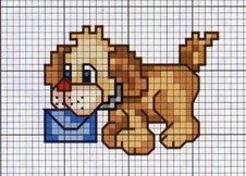 Schema punto croce Cane Postino