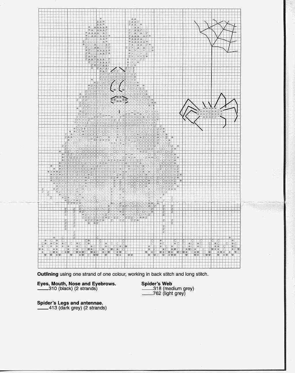 Schema punto croce Cane Ragno 3