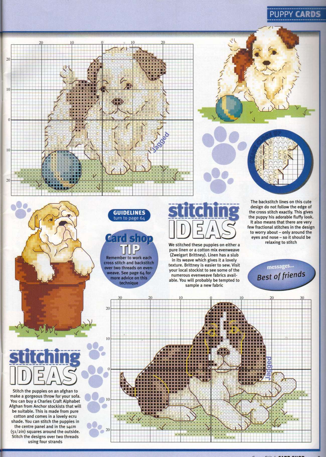 Schema punto croce Cuccioli Cani 3