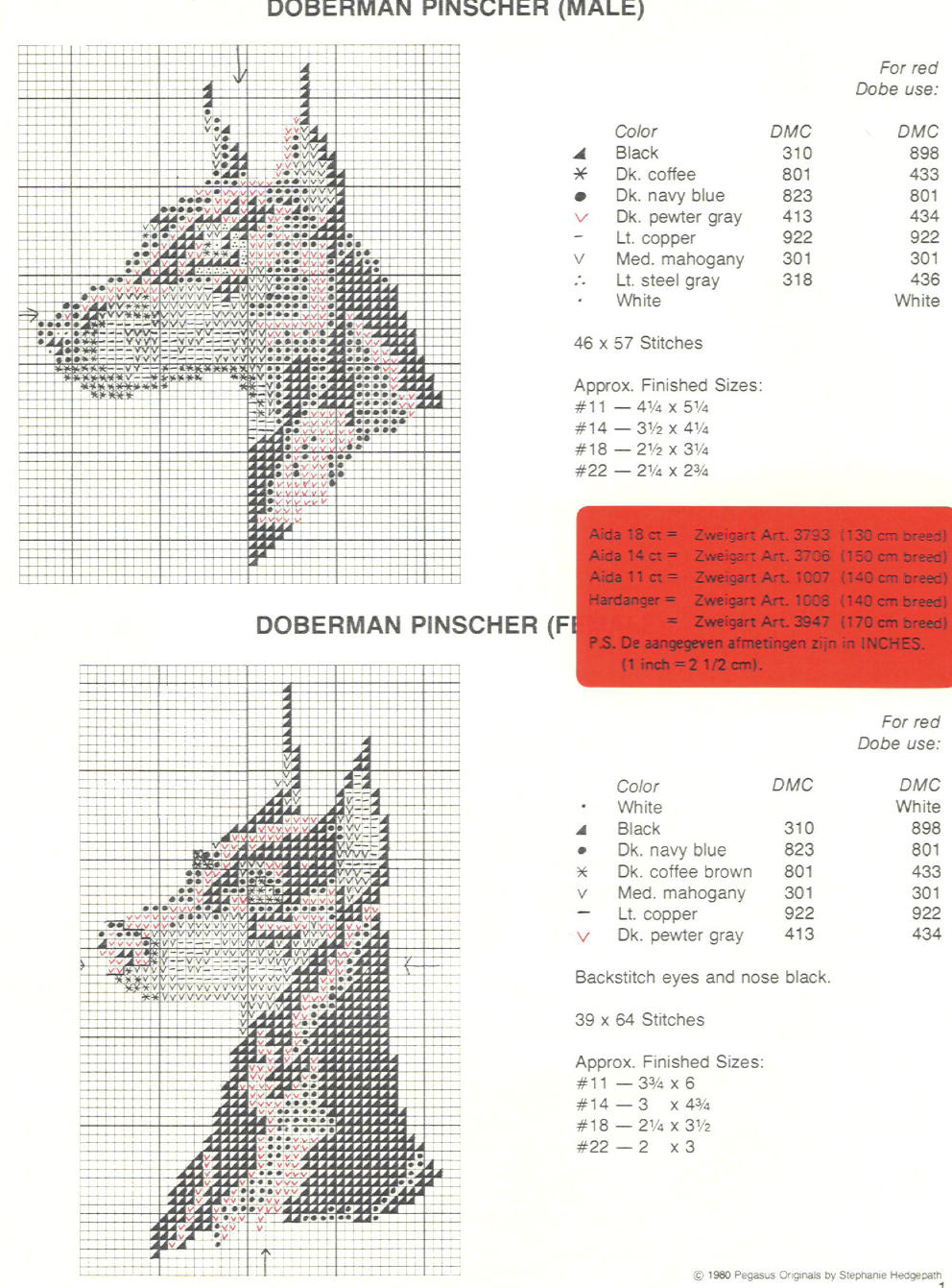 Schema punto croce Doberman