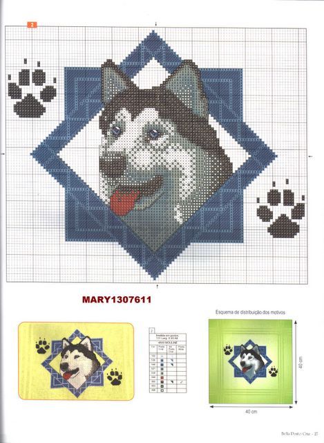 Schema punto croce Husky