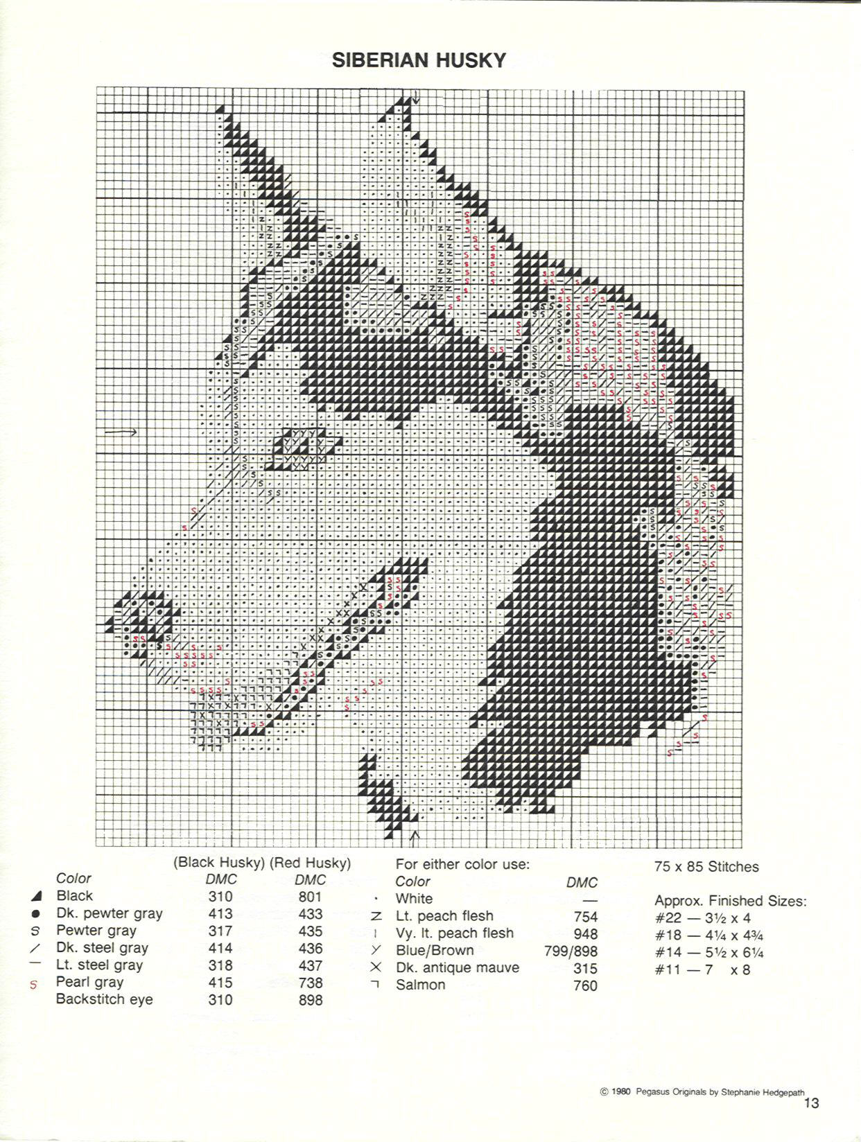 Schema punto croce Husky 2