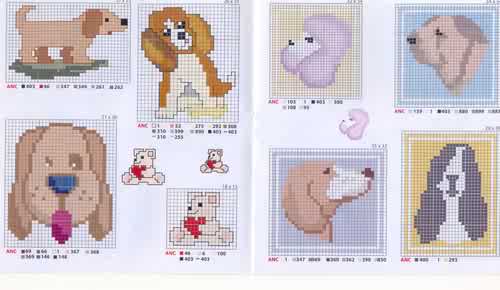 Schema punto croce Piccoli Cani