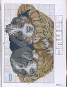 Schema punto croce Cesta Cuccioli