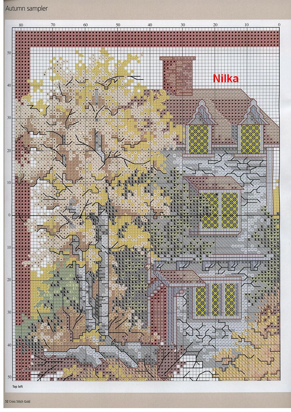 Schema punto croce Autumn House 02