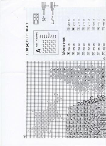 Schema punto croce Blue Boar 03