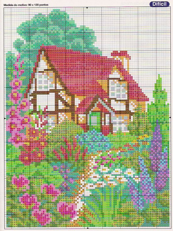 Schema punto croce Casa Campestre 02