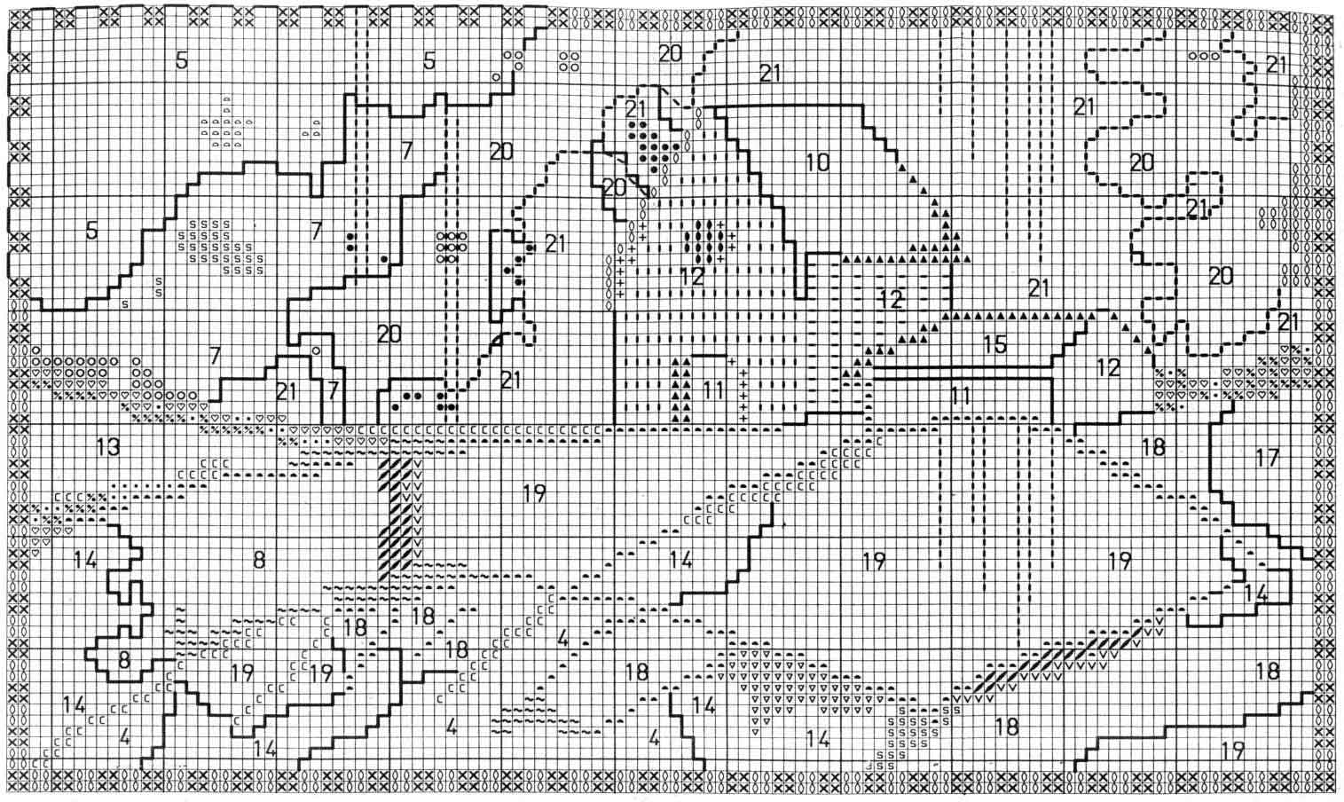 Schema punto croce Casa Colorata 02