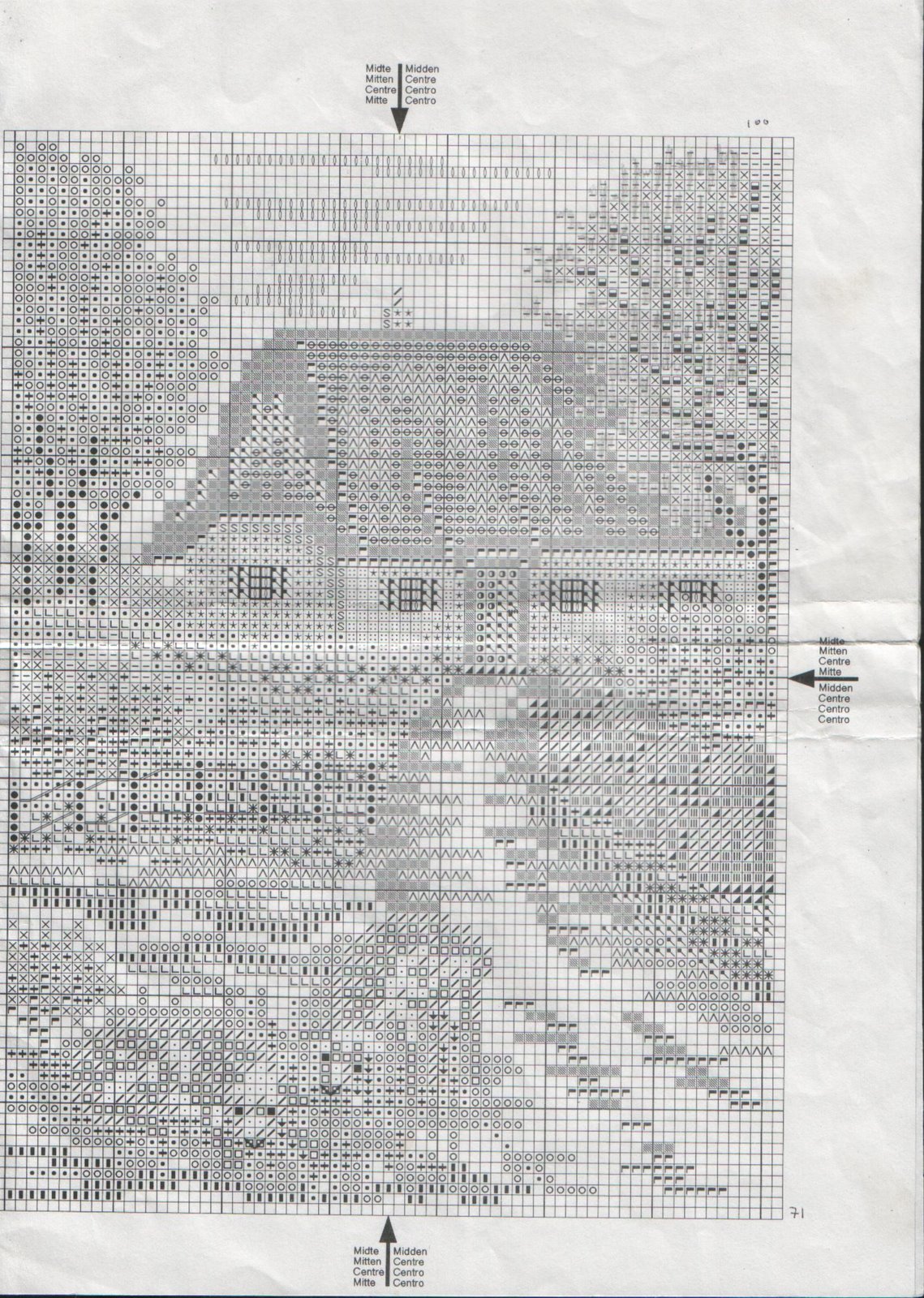 Schema punto croce Casa Con Campo 02