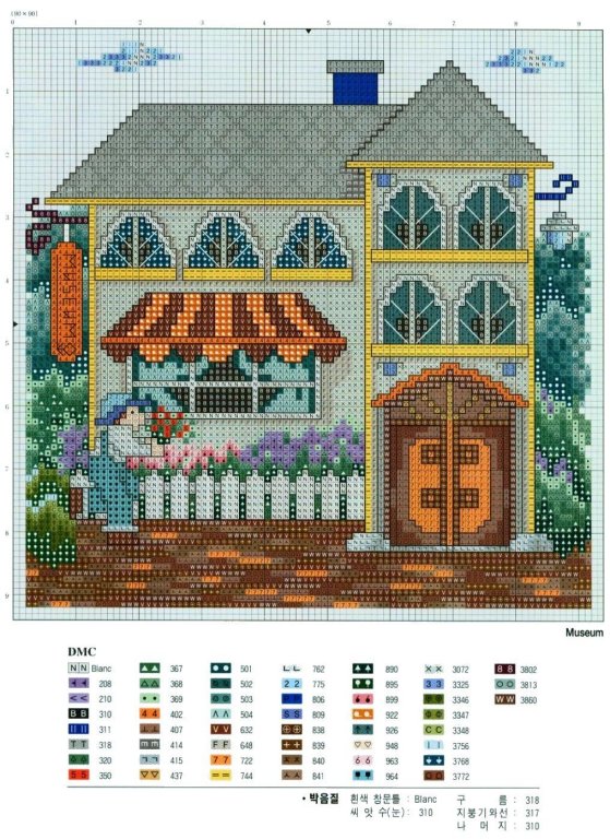 Schema punto croce Casa Con Giardino