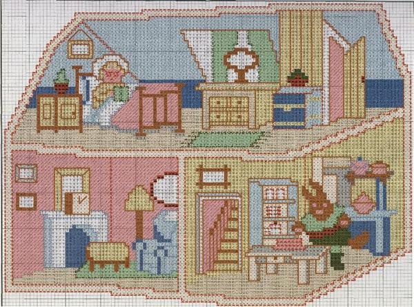 Schema punto croce Casa Delle Bambole 07