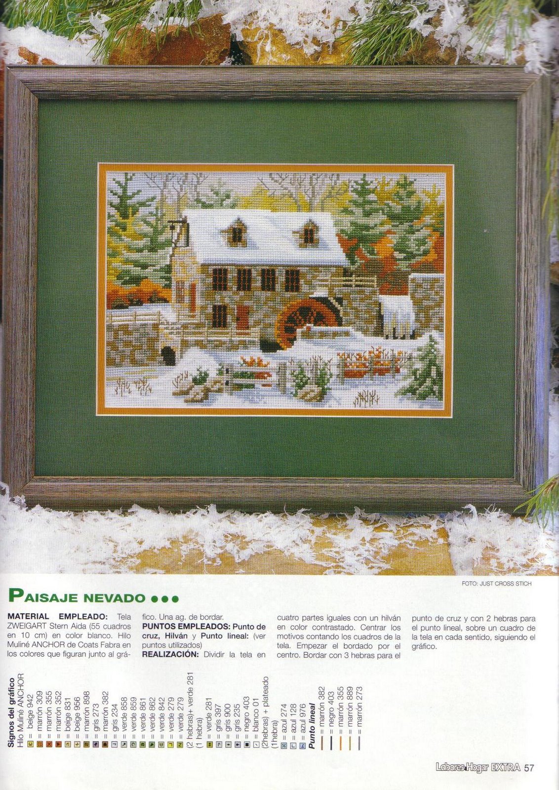 Schema punto croce Casa Innevata 01