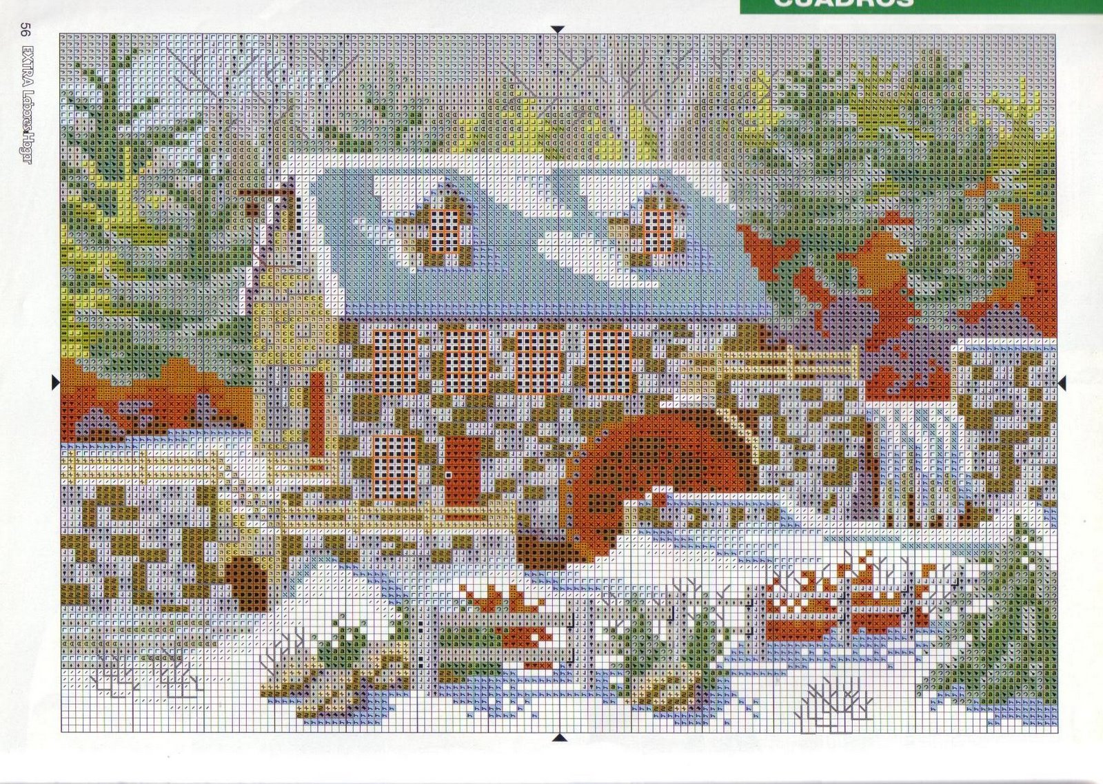 Schema punto croce Casa Innevata 02