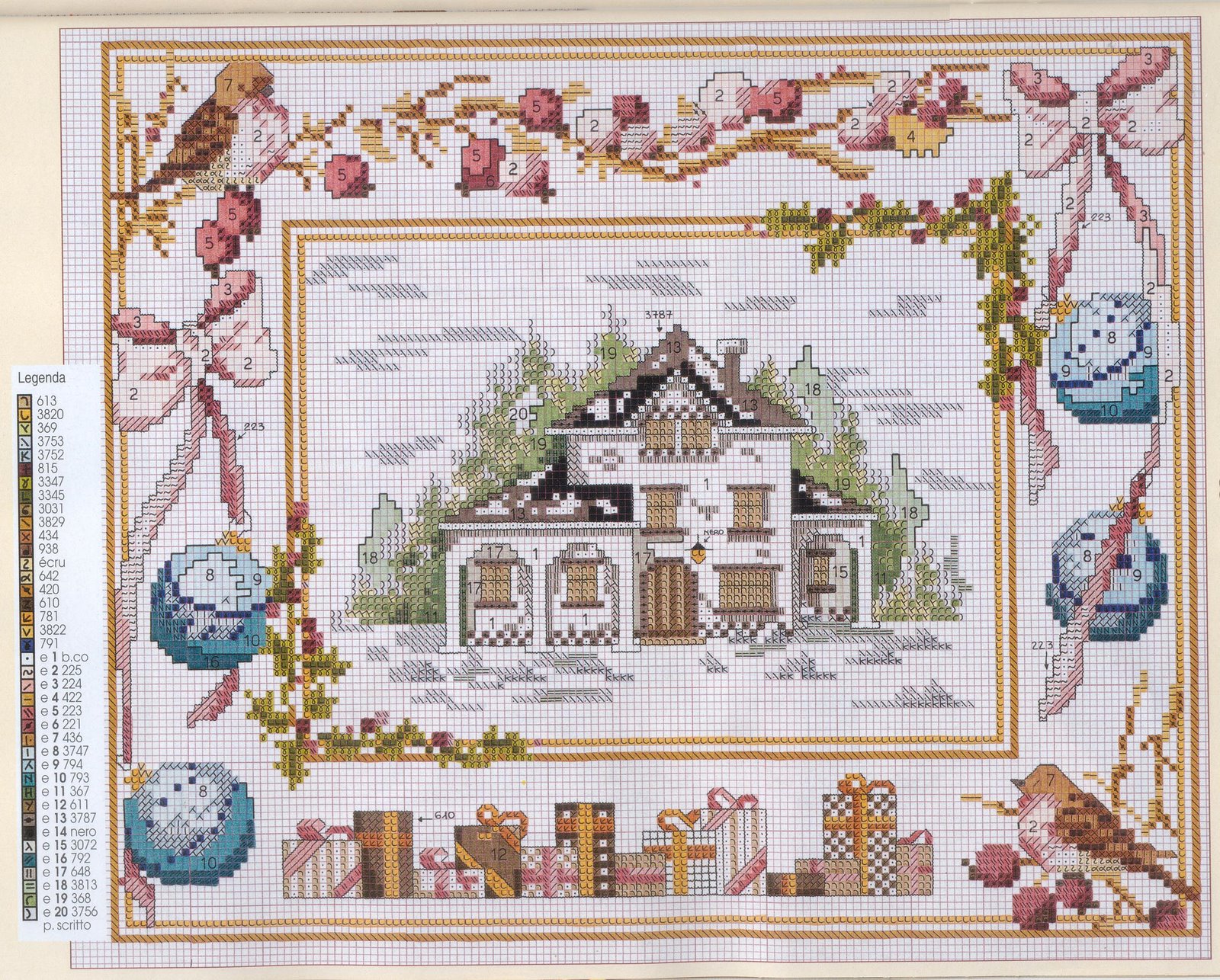 Schema punto croce Casa Invierno 02