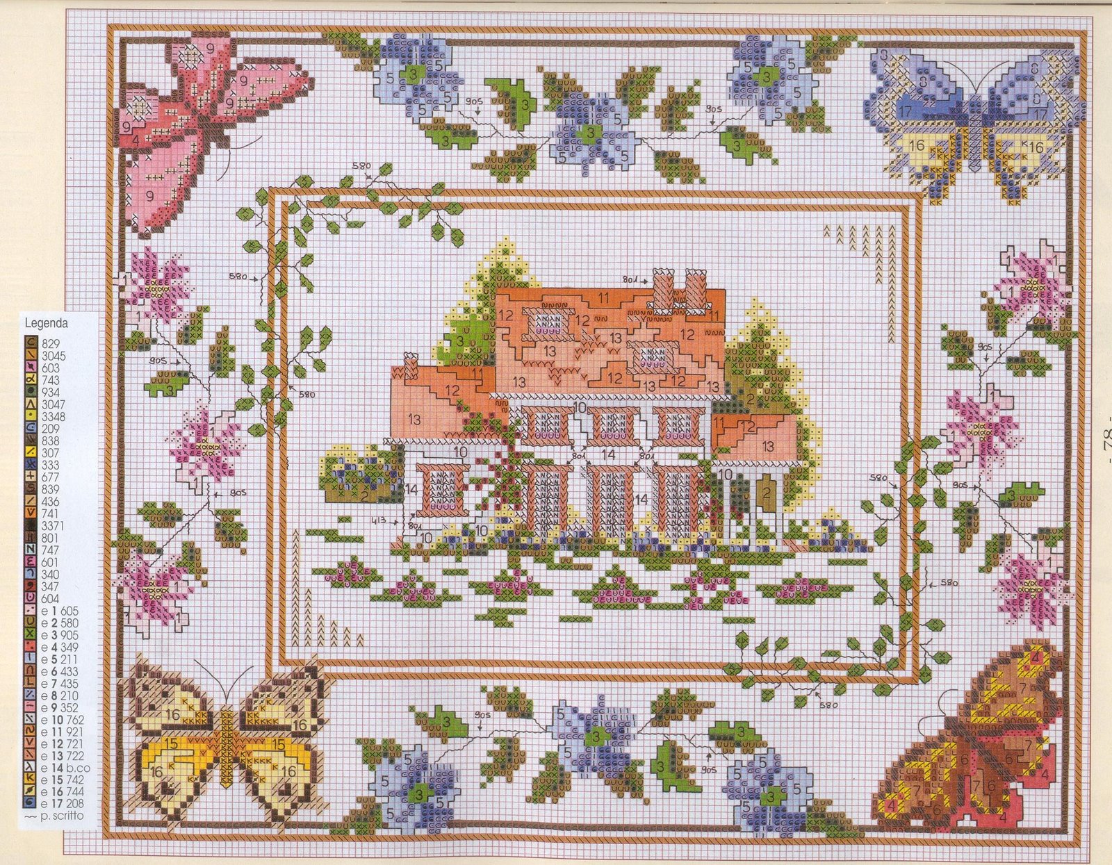 Schema punto croce Casa Primavera 02