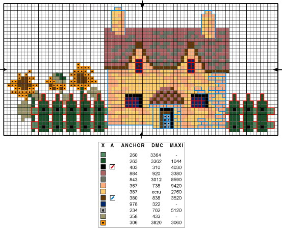 Schema punto croce Casas 30
