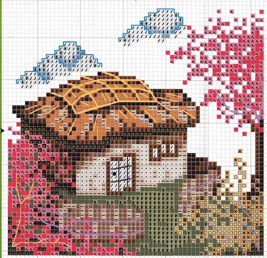 Schema punto croce Casebre