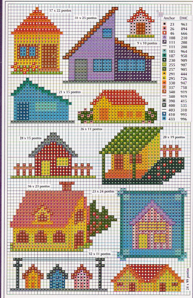 Schema punto croce Casinhas Pequenas 01