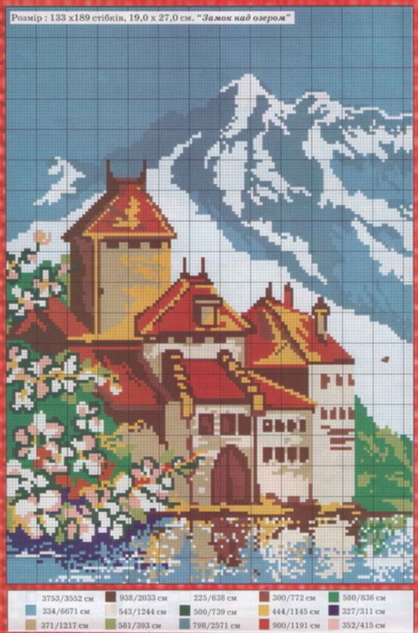 Schema punto croce Castello 19