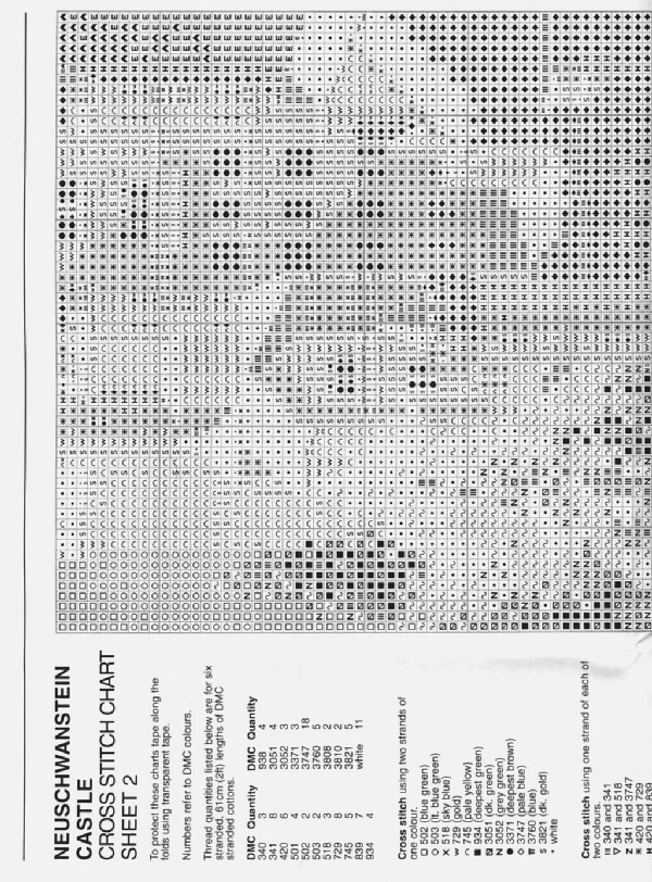 Schema punto croce Castello Neuschwanstein 03