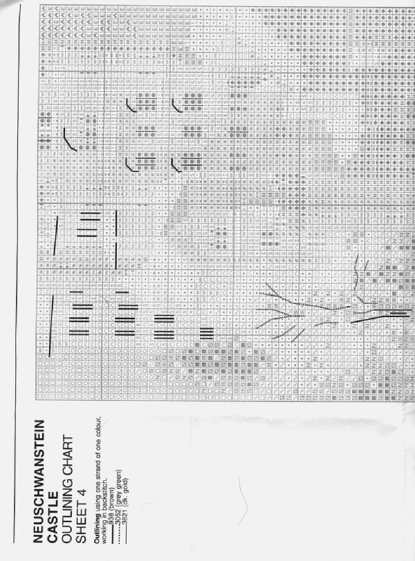 Schema punto croce Castello Neuschwanstein 04