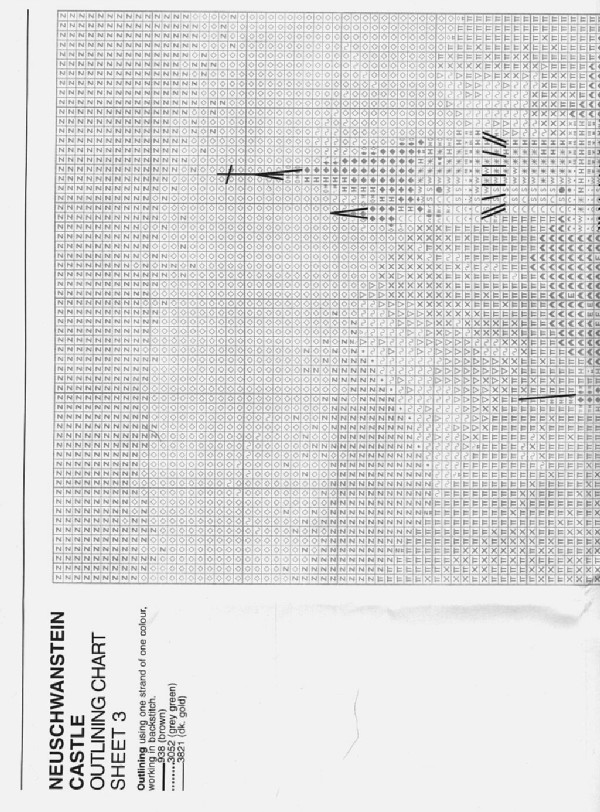 Schema punto croce Castello Neuschwanstein 06