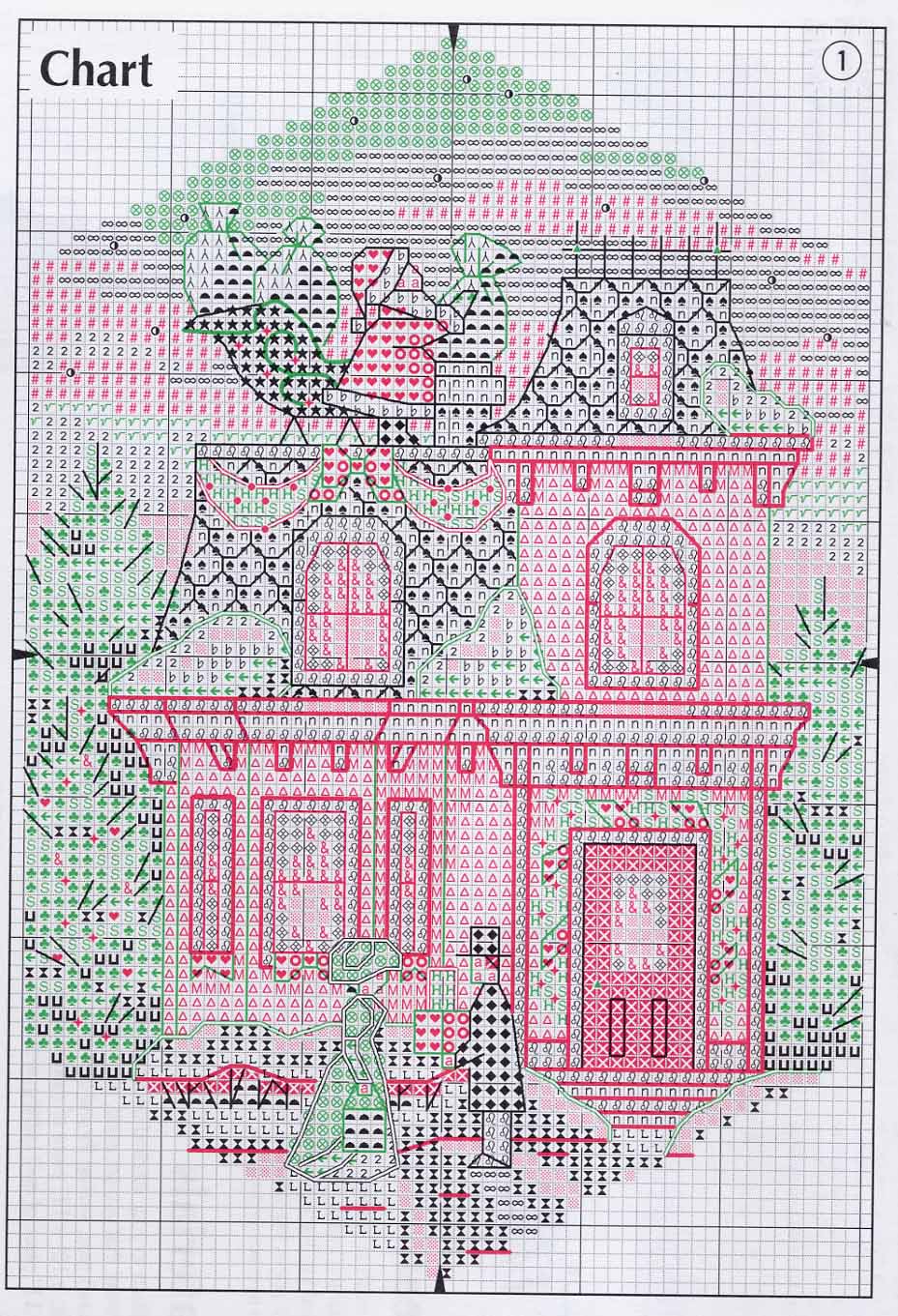 Schema punto croce Christmas Viallge 02