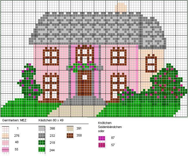 Schema punto croce Hand Pink House