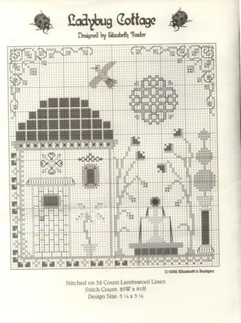 Schema punto croce Ladybug Cottage 02