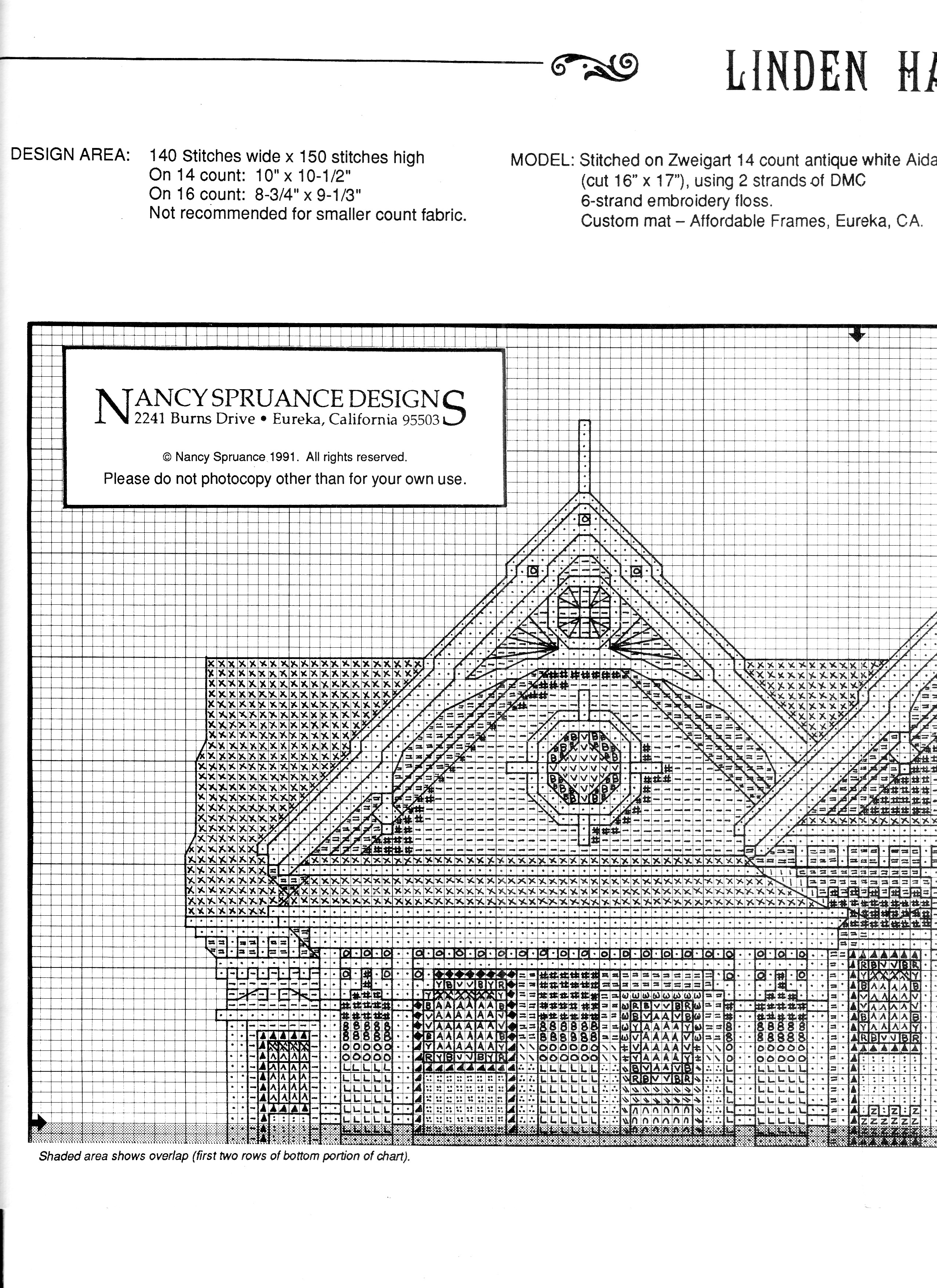 Schema punto croce Linden Hall 04