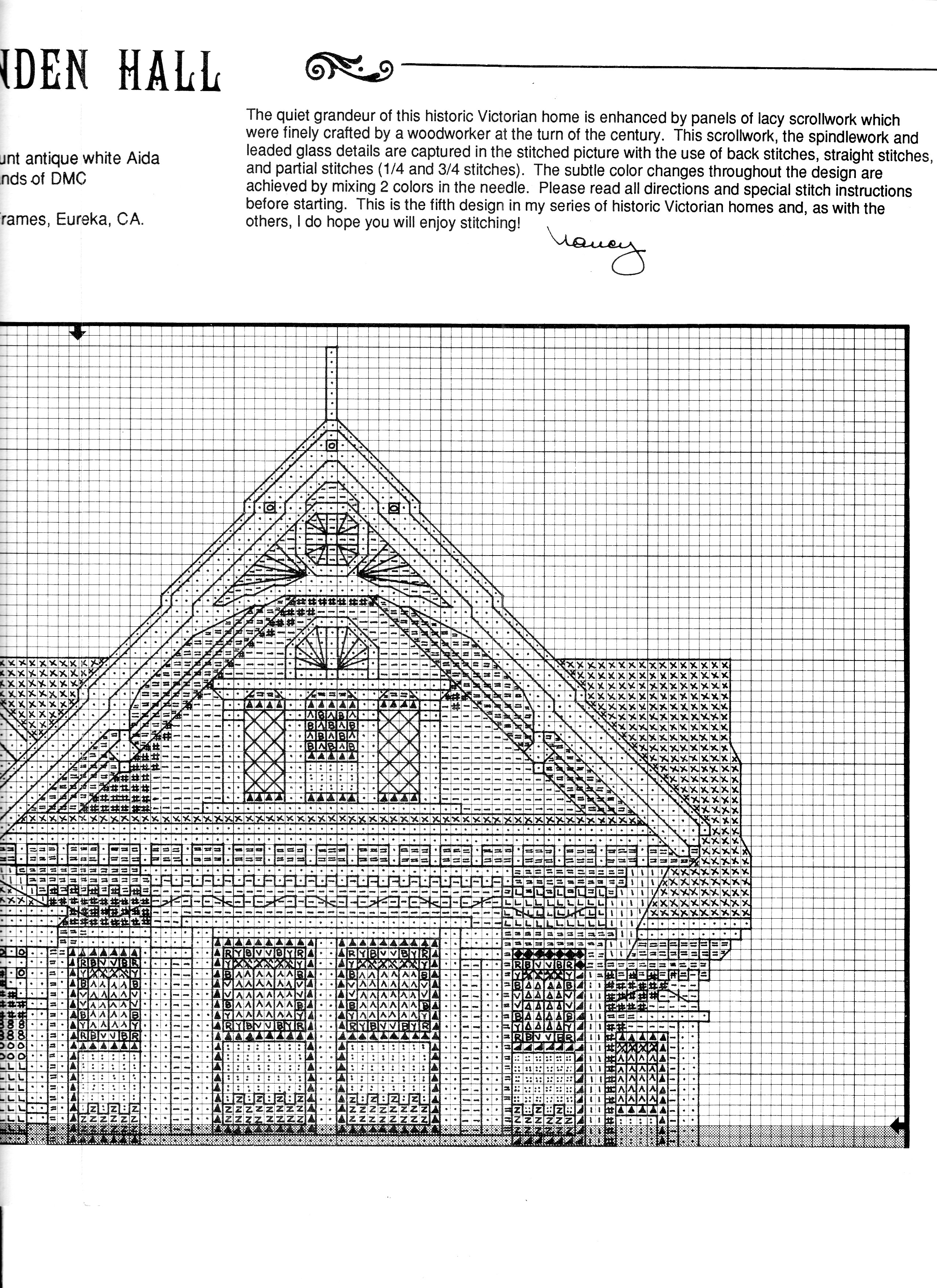 Schema punto croce Linden Hall 05