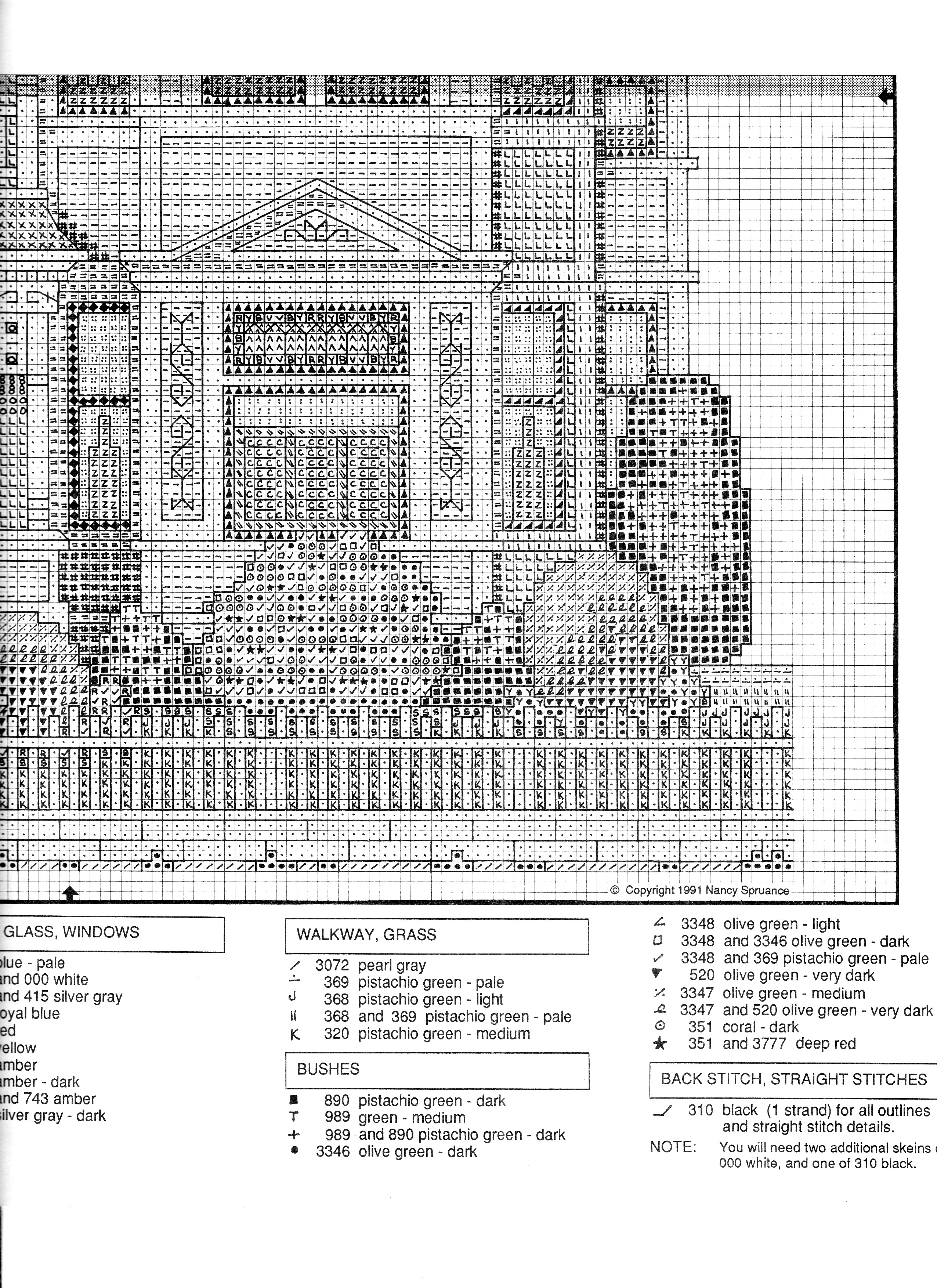 Schema punto croce Linden Hall 07