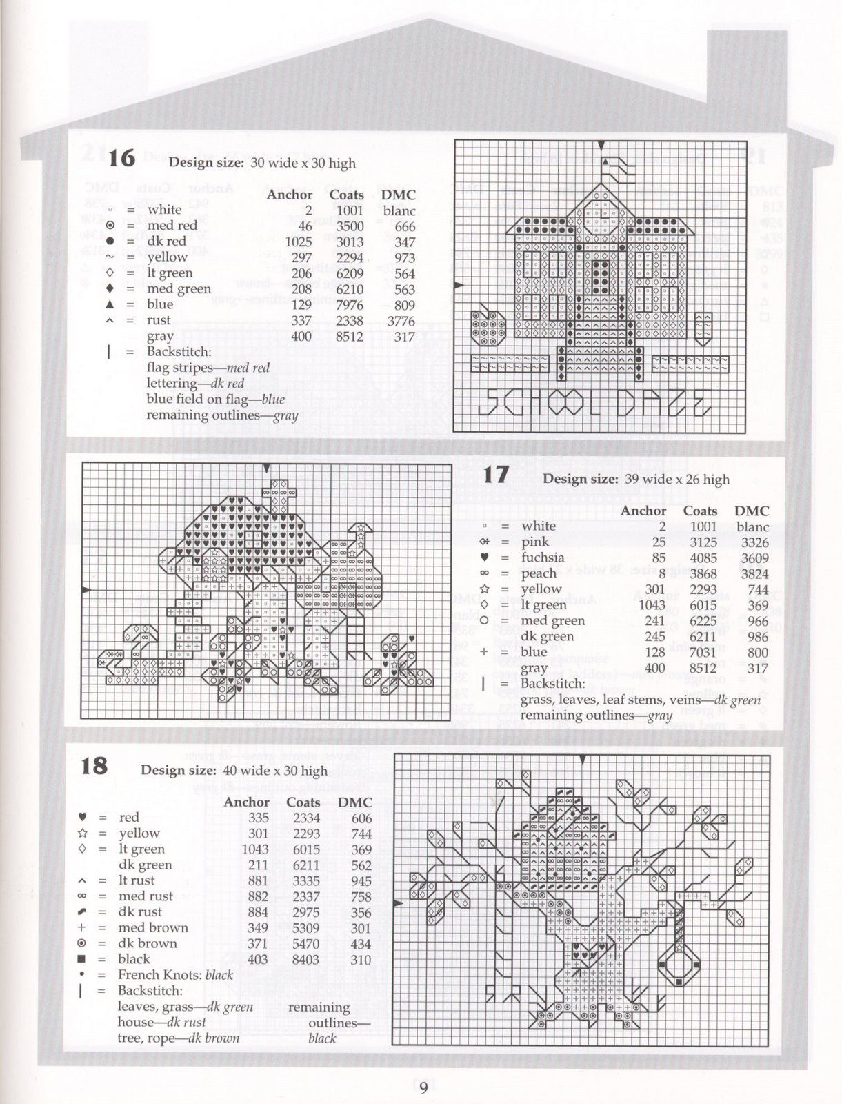Schema punto croce Piccole Case 08