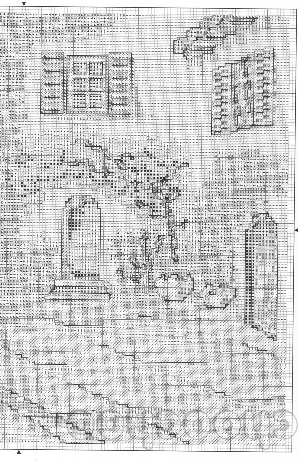 Schema punto croce Rincon Con Flores 02