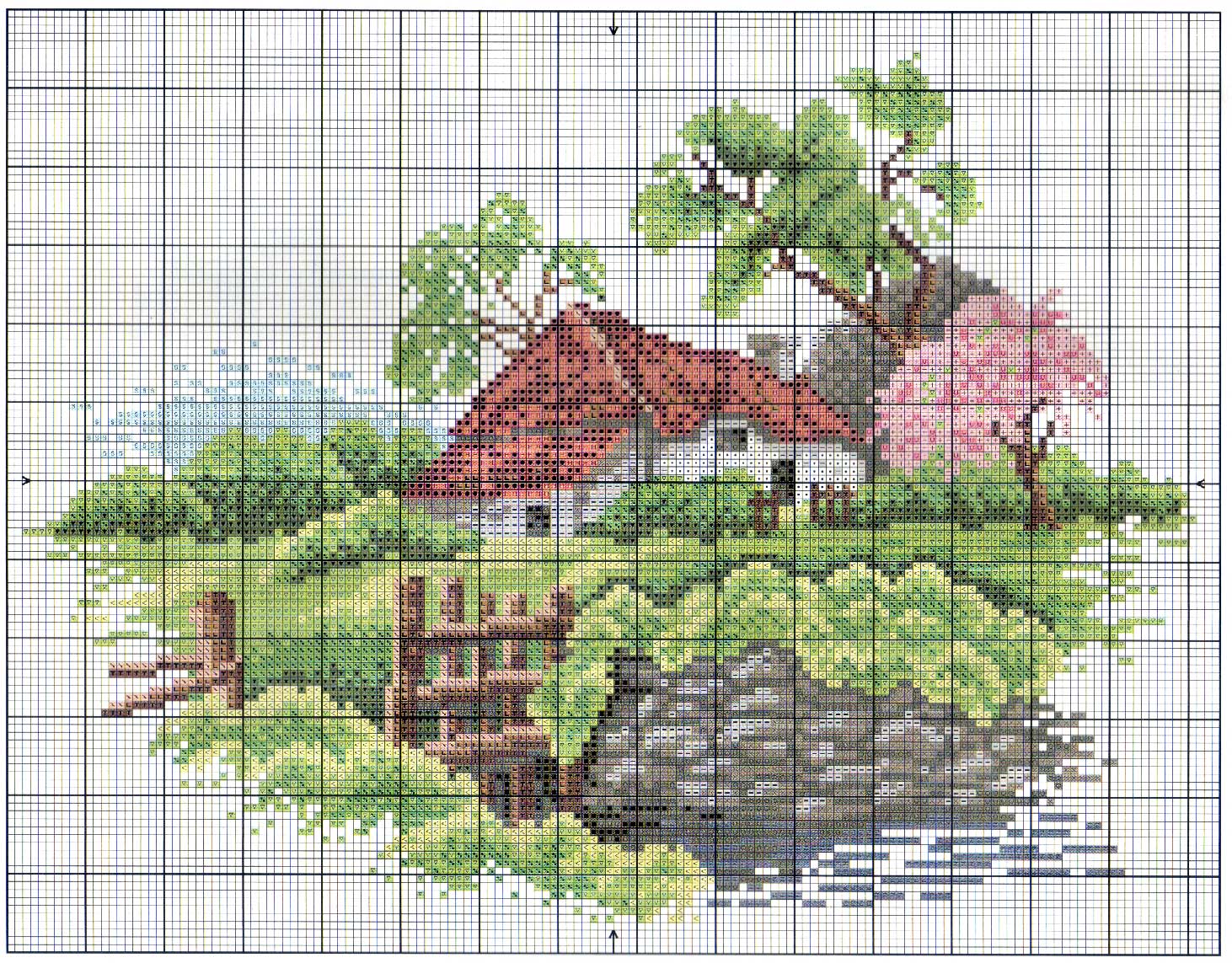 Schema punto croce Riva Al Lago 01