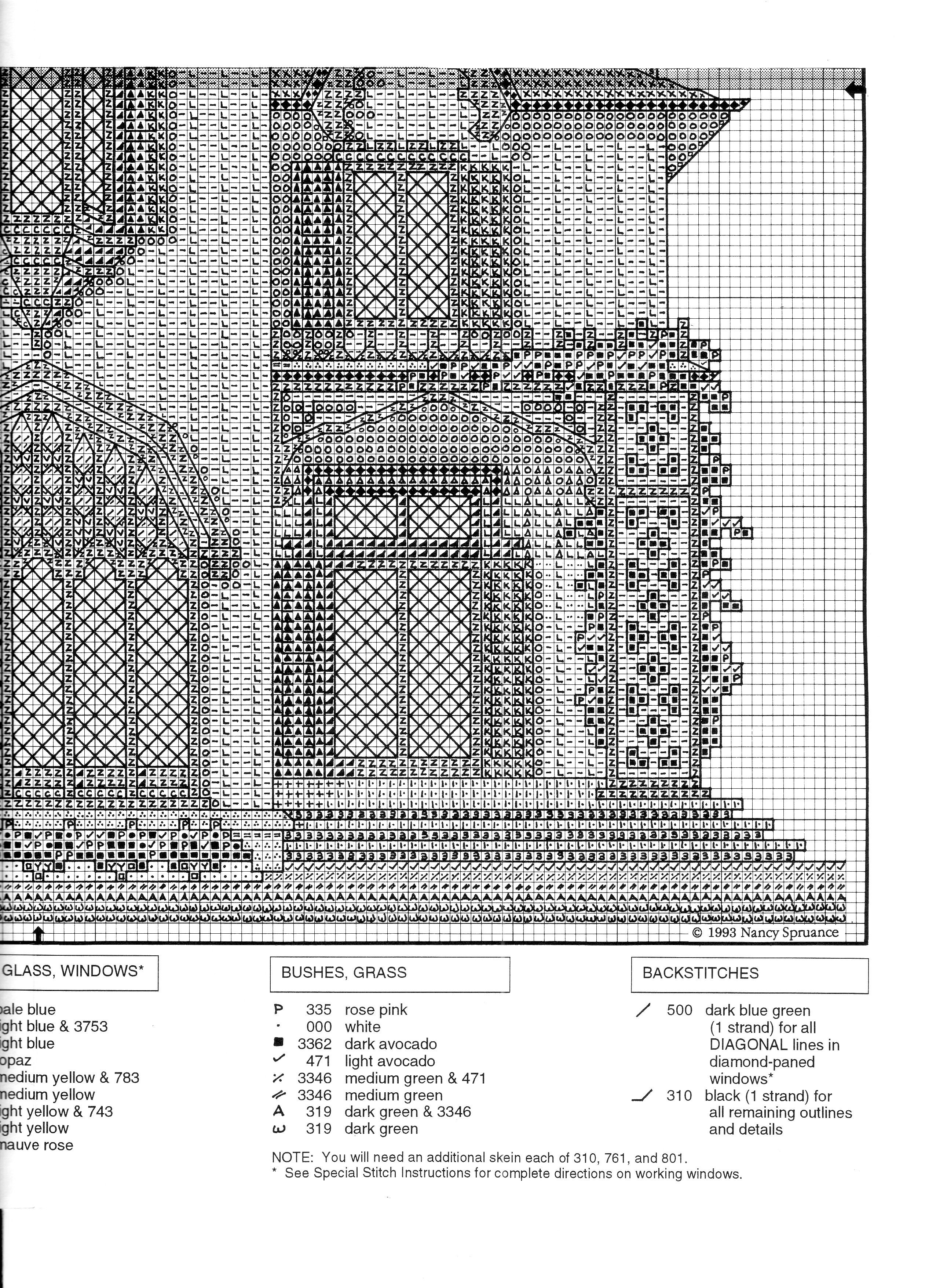 Schema punto croce Roseland Cottage 07