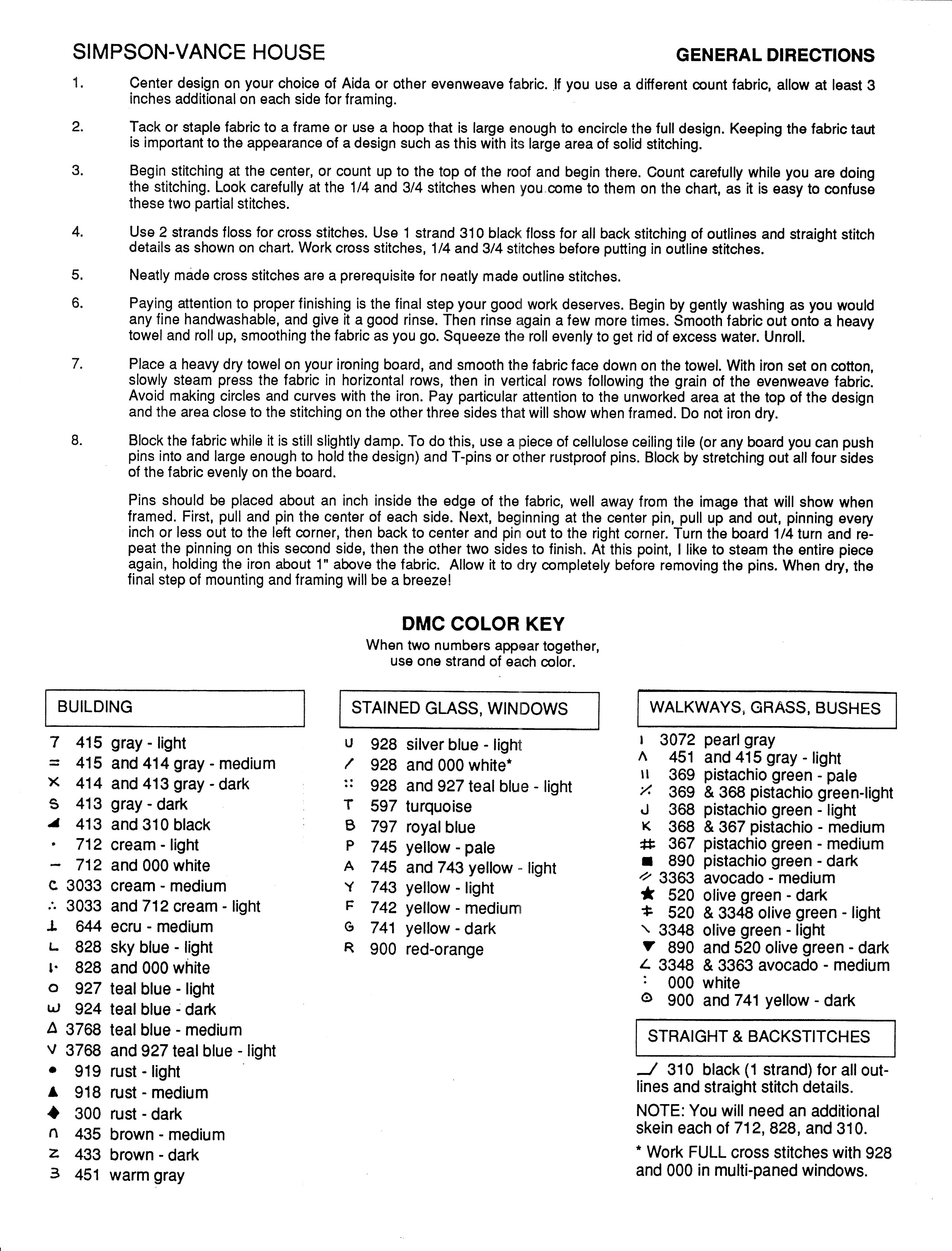 Schema punto croce Simpson Vance House 09