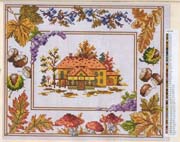 Schema punto croce Casa Autunno 02