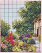 Schema punto croce Casa Con Giardino 02