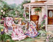 Schema punto croce Casa Con Giardino 08