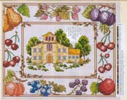 Schema punto croce Casa Moldura Frutas 02