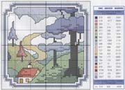 Schema punto croce Casita Colores 04