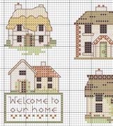 Schema punto croce Cottages Casas 01