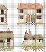 Schema punto croce Cottages Casas 02