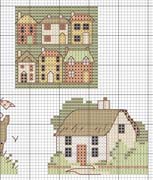 Schema punto croce Cottages Casas 05