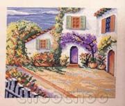 Schema punto croce Rincon Con Flores 01