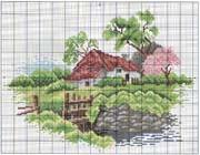 Schema punto croce Riva Al Lago 01