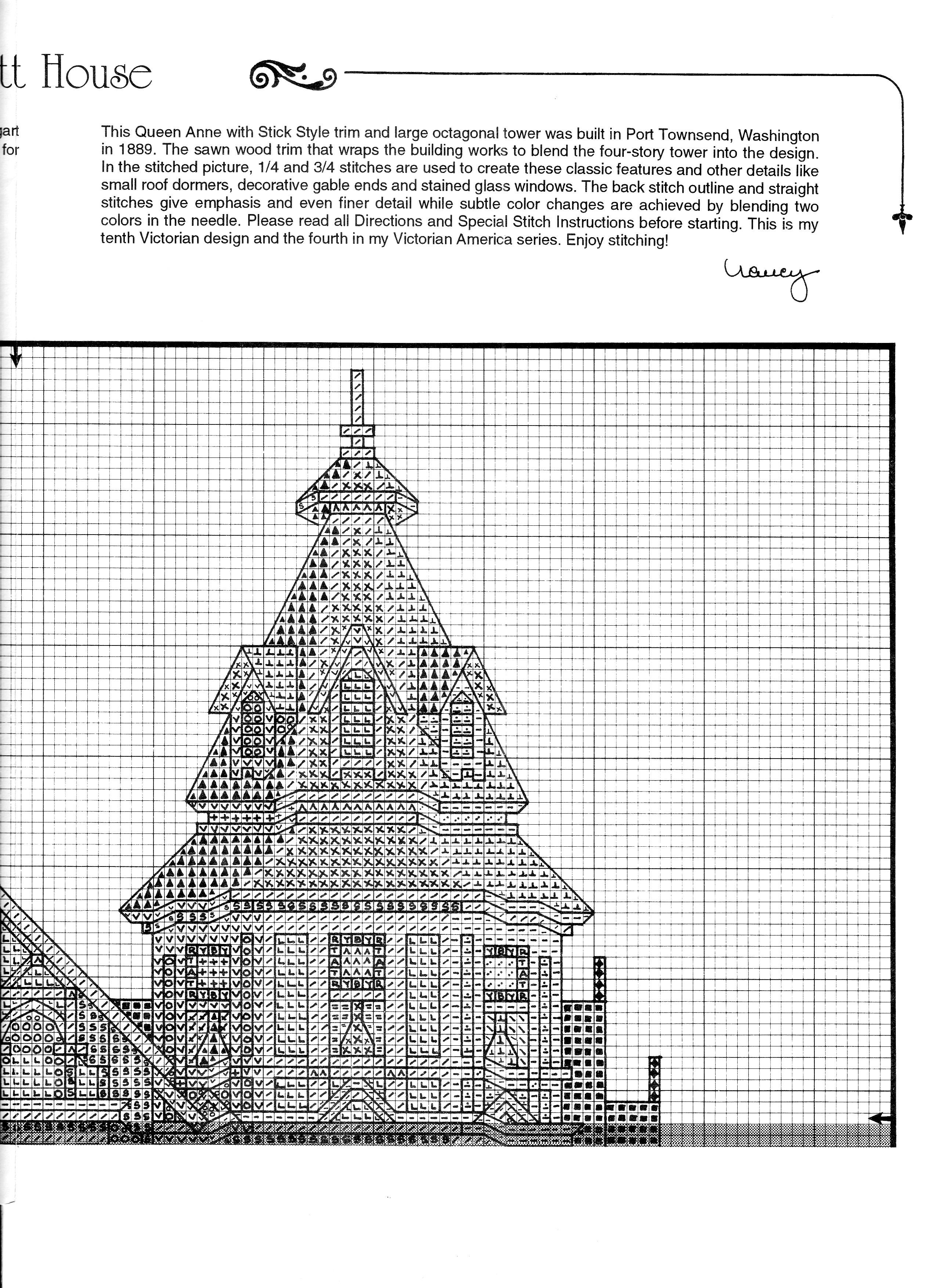 Schema punto croce Starrett House 05