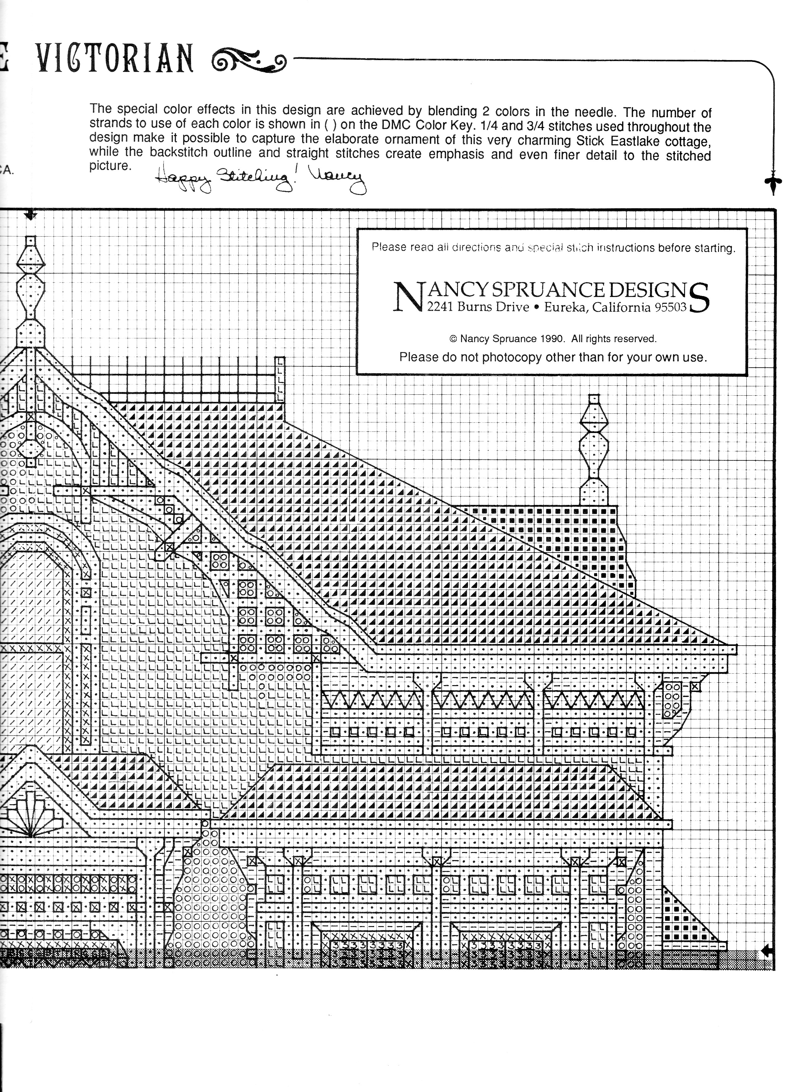 Schema punto croce The Blue Victorian 05