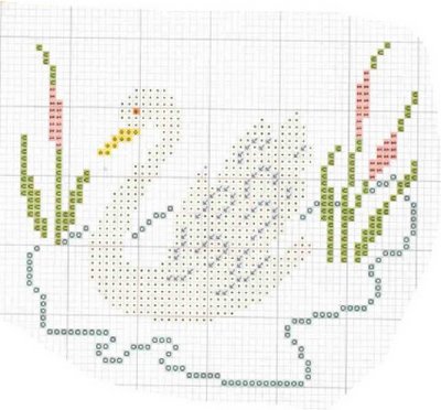 Schema punto croce Cigno